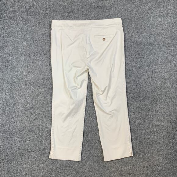 Lilly Pulitzer Pants Womens 8 White Palm Beach Fit Mid Rise Pocket Stretch Capri - Picture 7 of 9